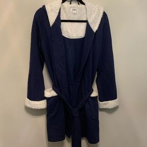 Navy and white robe